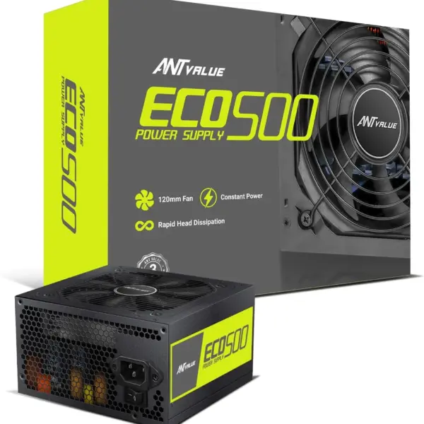 Ant Value ECO500 Non Modular Gaming Power Supply/PSU for PC