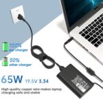 Electrokaart Dell 5W Laptop Charger for DELL Latitude E5470 7480 7490 E7250 3300 3380 5280 5480 5490 E5440 E5470 E6540 E7440 E7450 E7250 E6440 E6430 7290 5490 5590 5290 19.5V 3.34A AC Adapter (with Power Cable)