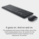 Dell Wireless Keyboard and Mouse - KM3322W, Wireless - 2.4GHz, Optical LED Sensor, Mechanical Scroll, Anti-Fade Plunger Keys, 6 Multimedia Keys, Tilt Leg – Black - Image 6