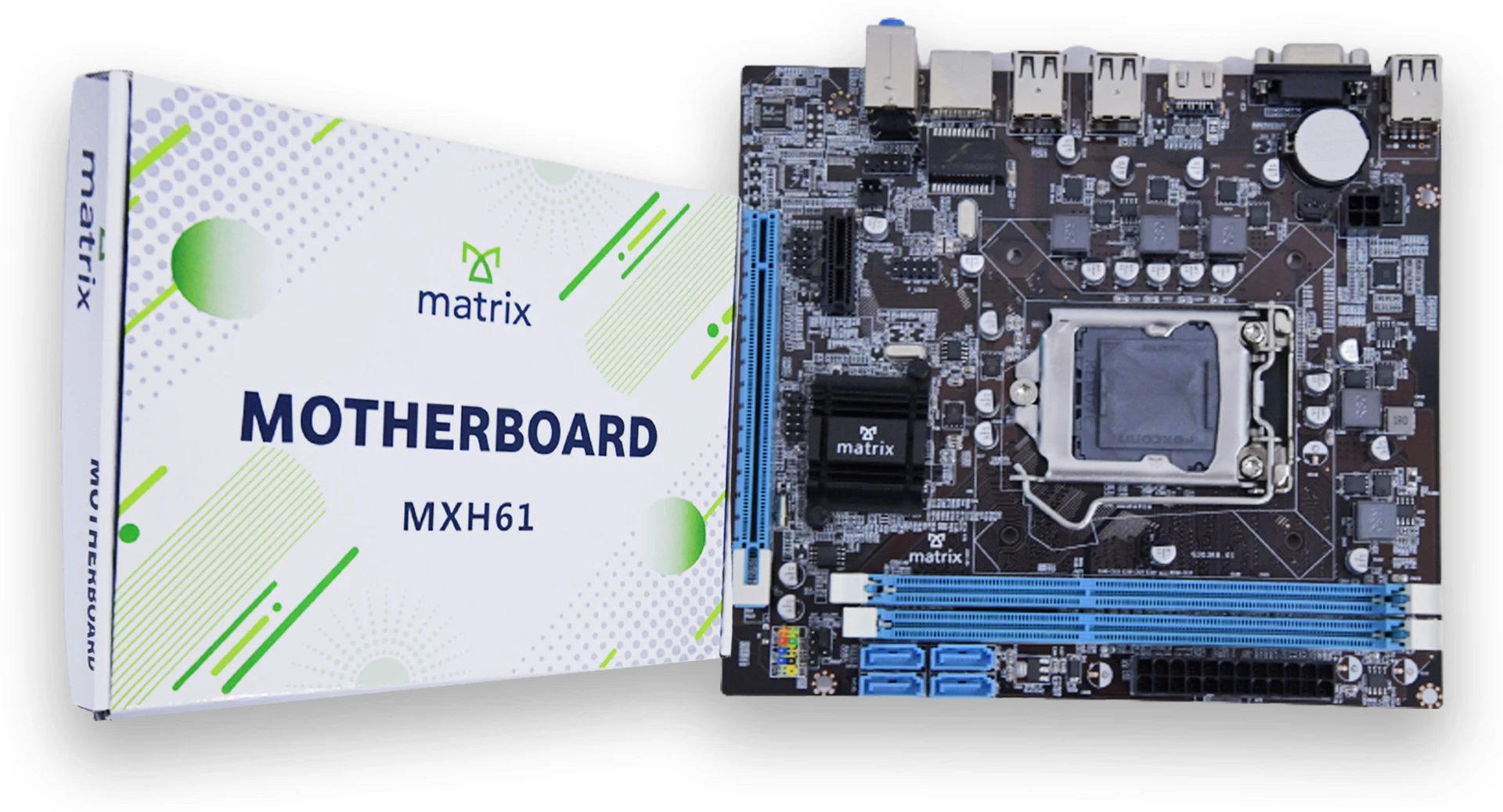 mxh61-matrix-original-imagbh96fatwygnj Matrix H61 MicroATX Motherboard II LGA 1155 DDR3 Socket Supports (i3/i5/i7 Processors) - Image 1