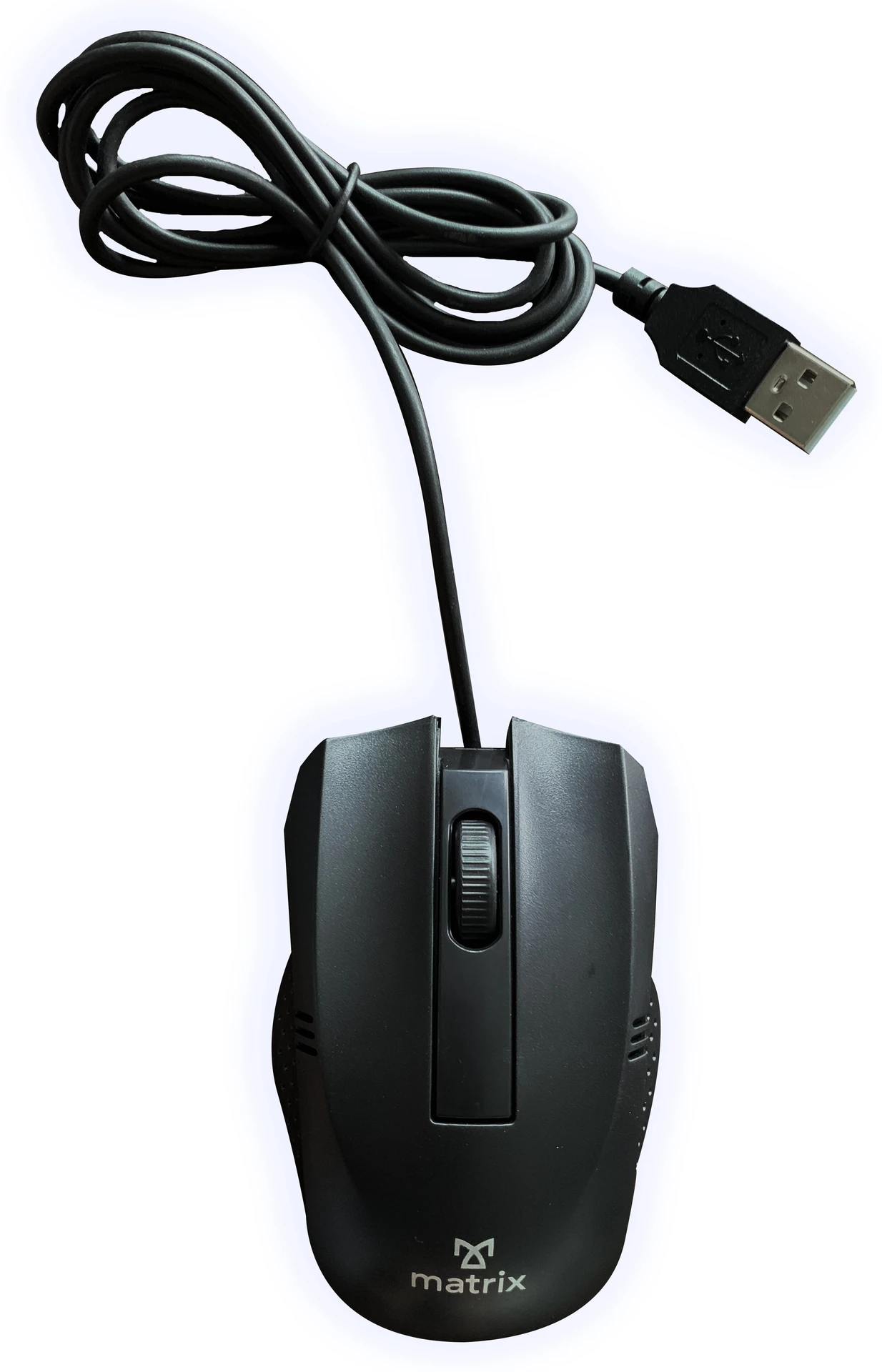 usb-wired-keyboard-and-wired-optical-mouse-black-km200-km100-2-original-imah5sttqyxhvz4t MATRIX KM-100 USB Optical Mouse 1000 DPI, Scrolling Wheel, 2 Buttons, 1 x USB, Optical LED Tracking, Plug and Play, Scrolling Wheel, Black - Image 1