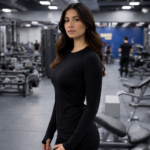 Endorph Activewear BLACK Gym T shirt for Women | Slim Fit Gym Tshirts Women | Gym Tshirt Woman with Thumbholes | Cotton Gym Top Wear for Women | Sports Tshirt for Women Dri Fit - Image 2